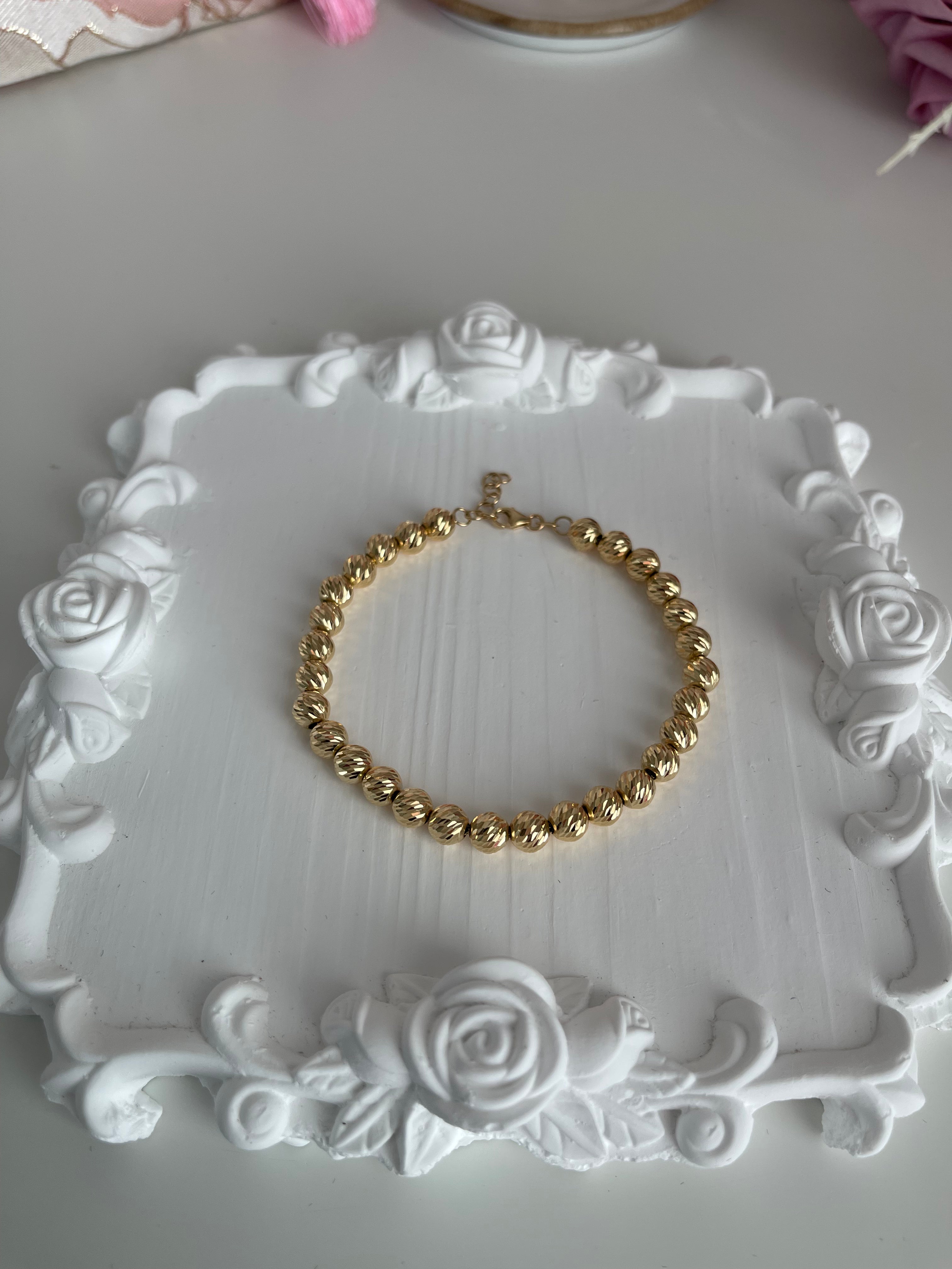 Diamond-Cut Bead Bracelet