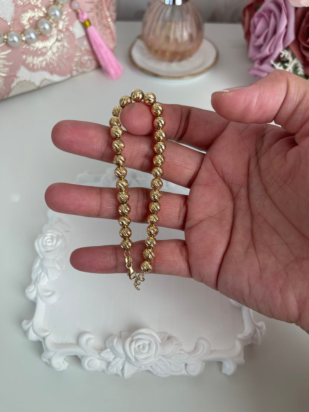 Diamond-Cut Bead Bracelet