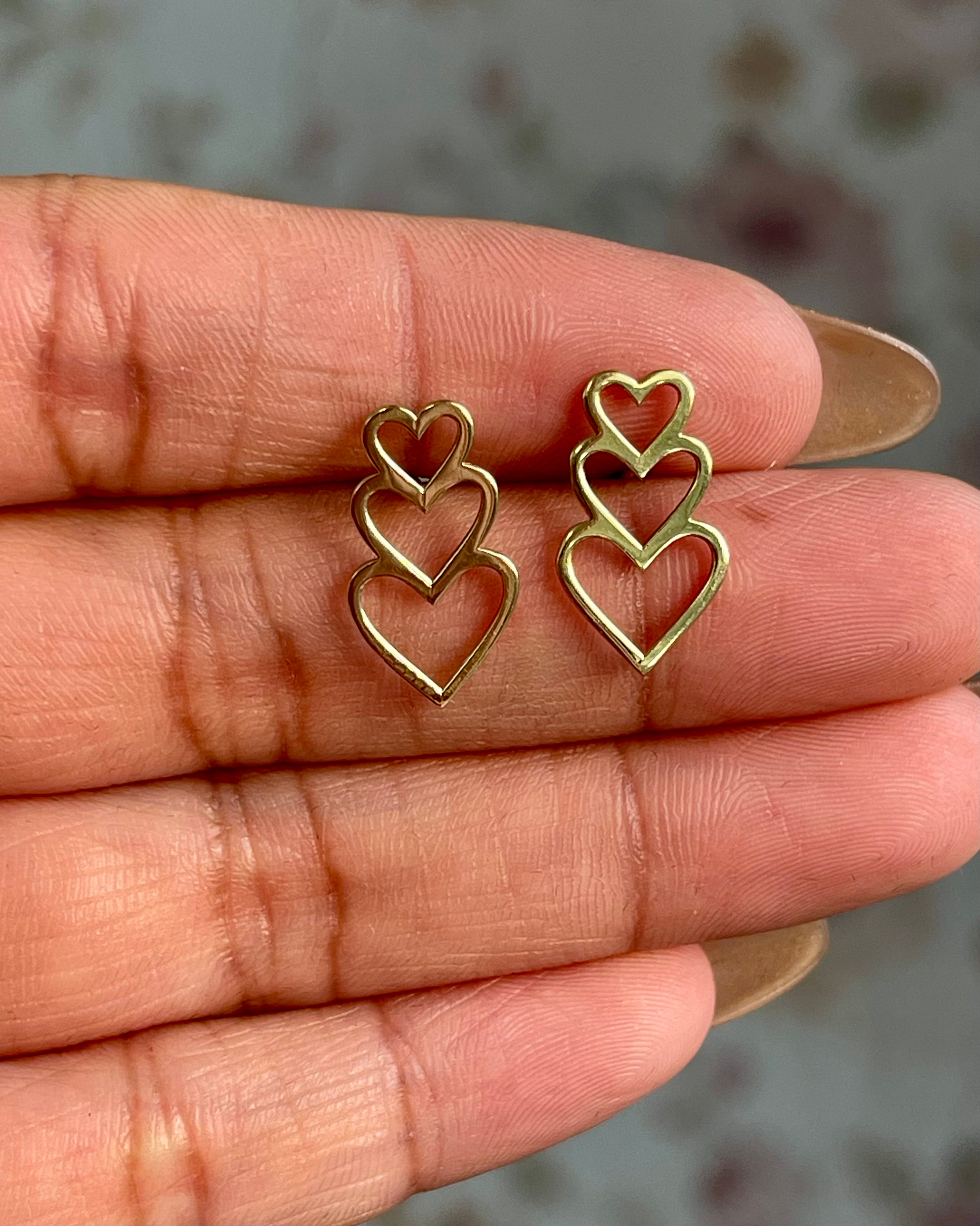 Triple Heart earrings