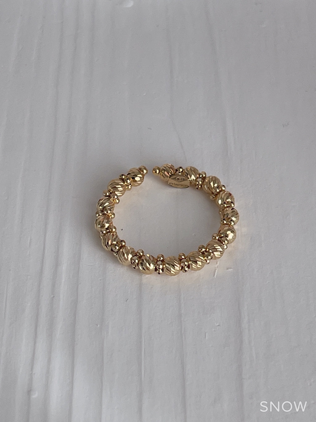 Diamond Cut Bead Ring (Adjustable S 6-7)
