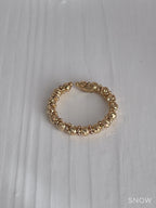 Diamond Cut Bead Ring (Adjustable S 6-7)