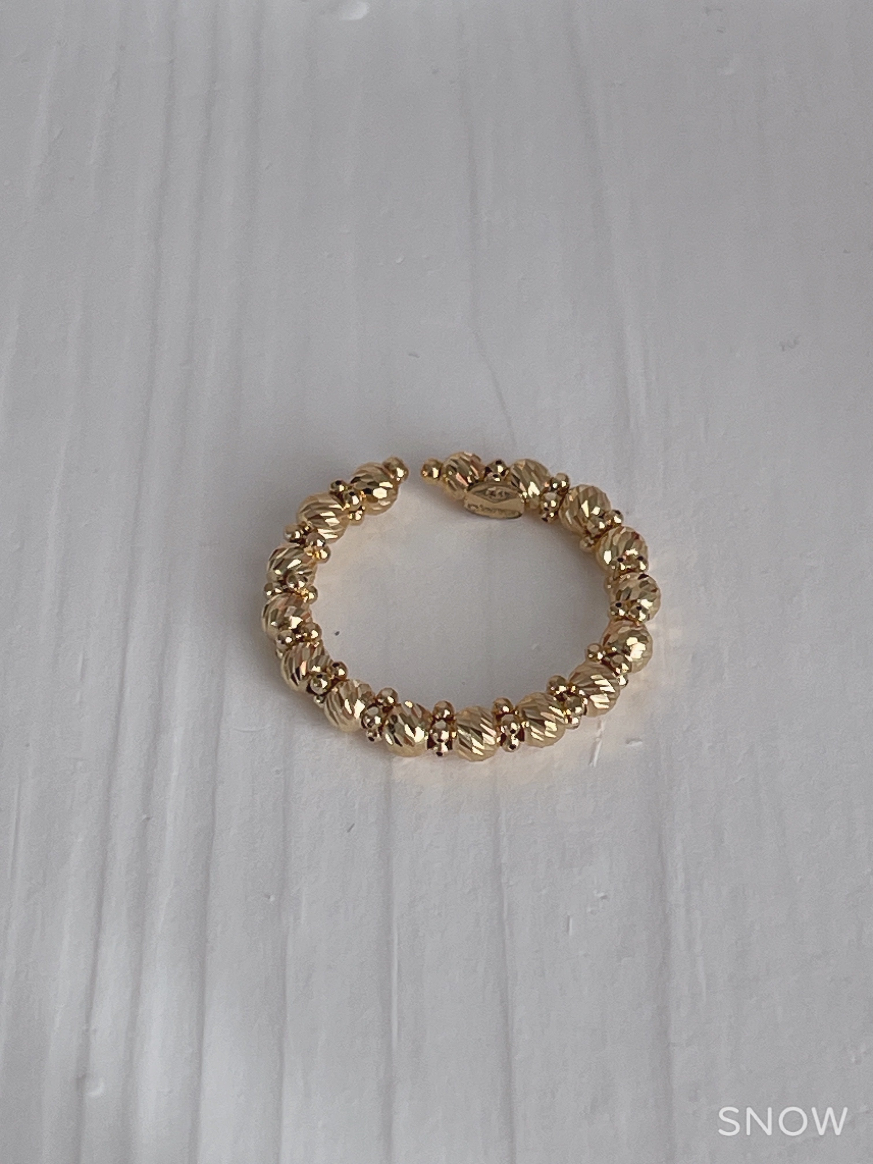 Diamond Cut Bead Ring (Adjustable S 6-7)