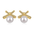 Bow and Shell Pearl Earrings
