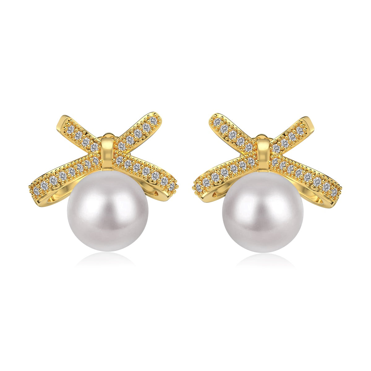 Bow and Shell Pearl Earrings