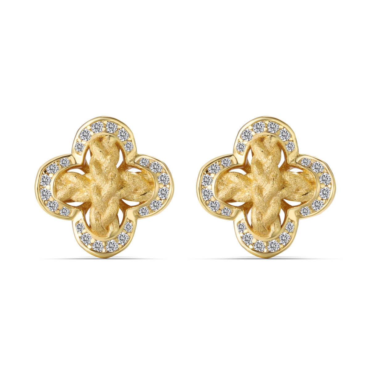 Braided Clover Earrings