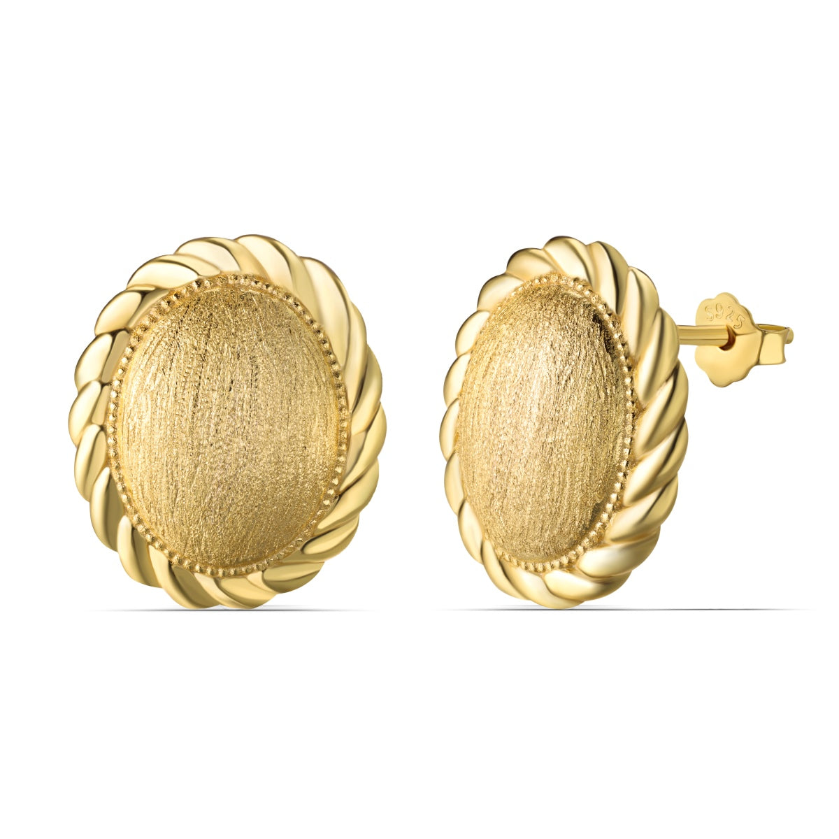 Elara Ovate Brushed Earrings