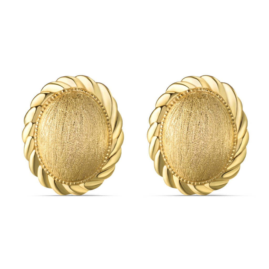 Elara Ovate Brushed Earrings