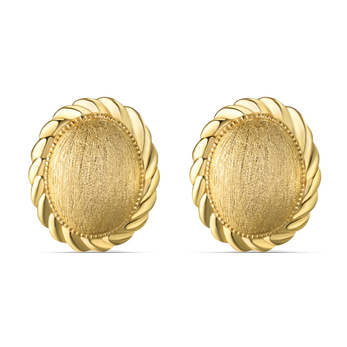 Elara Ovate Brushed Earrings