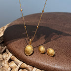 Elara Ovate Brushed Earrings