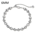 Velvet Silver Bead Bracelet  (6mm)