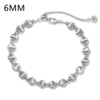 Velvet Silver Bead Bracelet  (6mm)