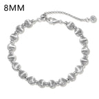 Velvet Silver Bead Bracelet  (8mm)