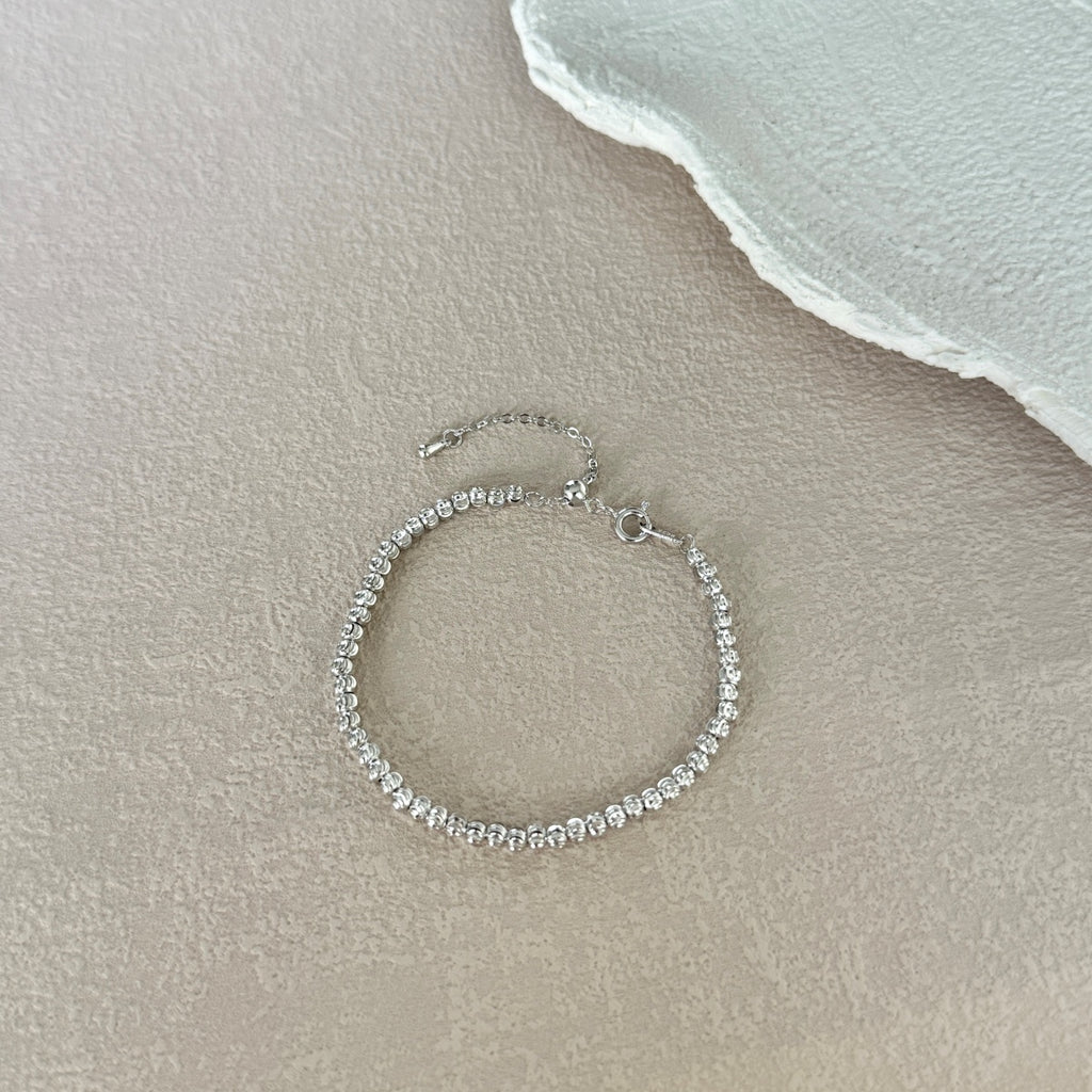 Radiant Silver Bead Bracelet