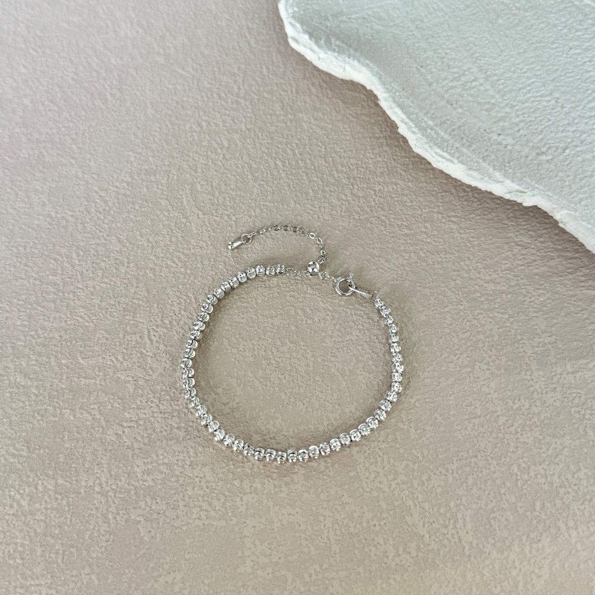 Radiant Silver Bead Bracelet