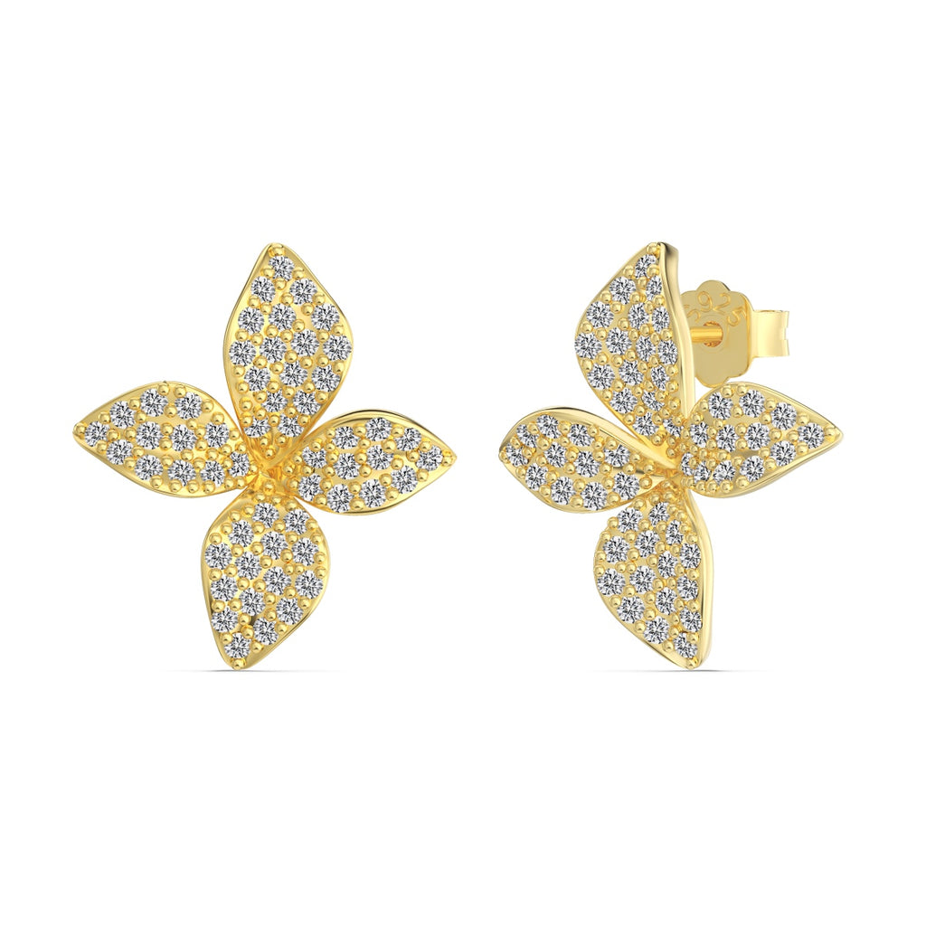 Pavé Petal Earrings