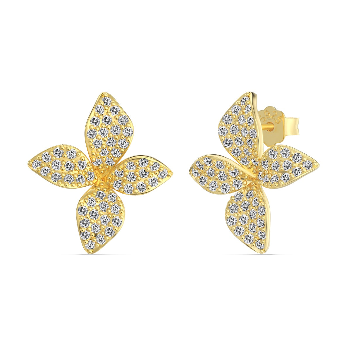 Pavé Petal Earrings