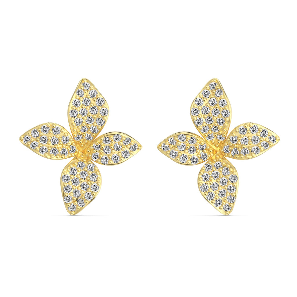 Pavé Petal Earrings
