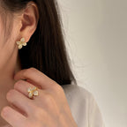 Pavé Petal Earrings