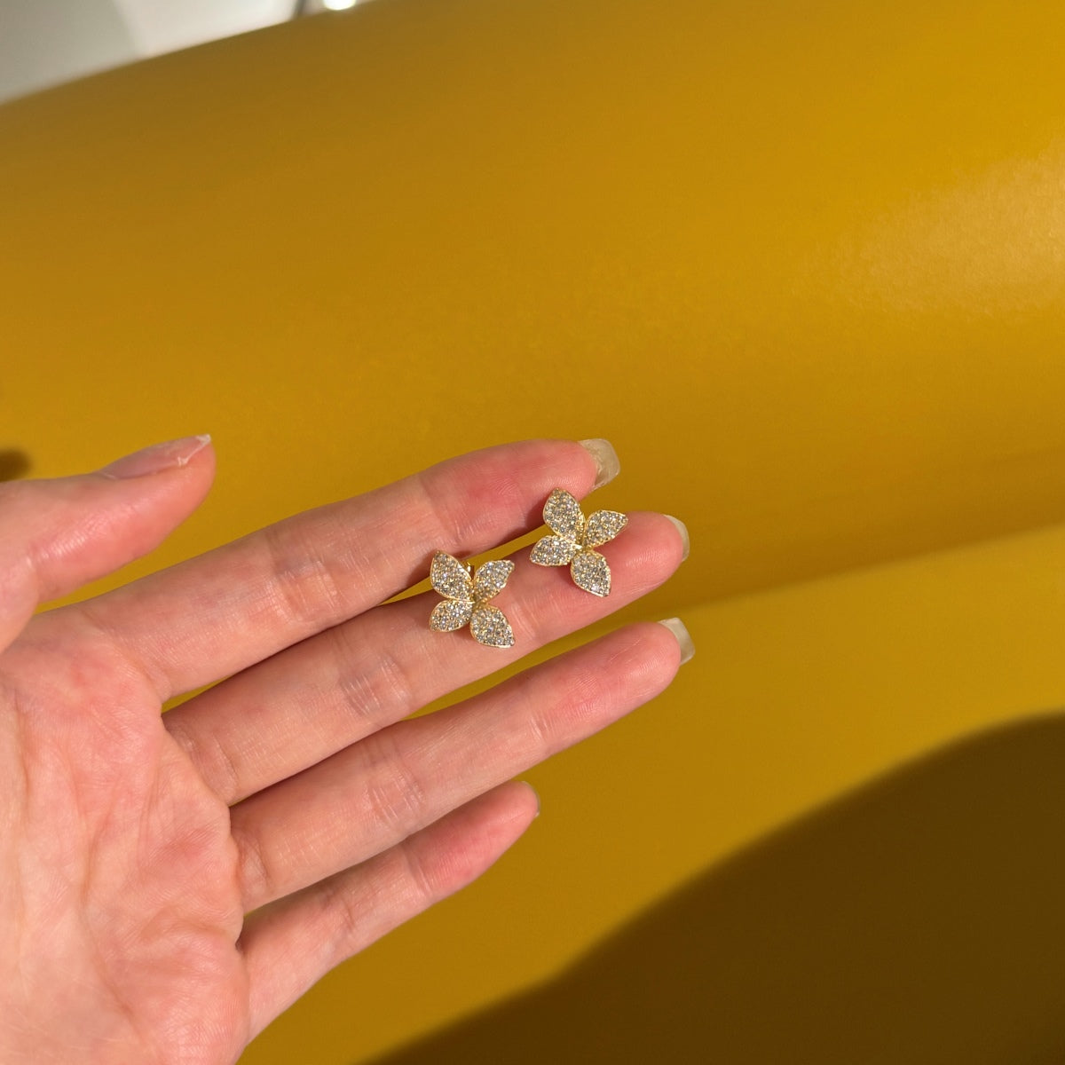 Pavé Petal Earrings