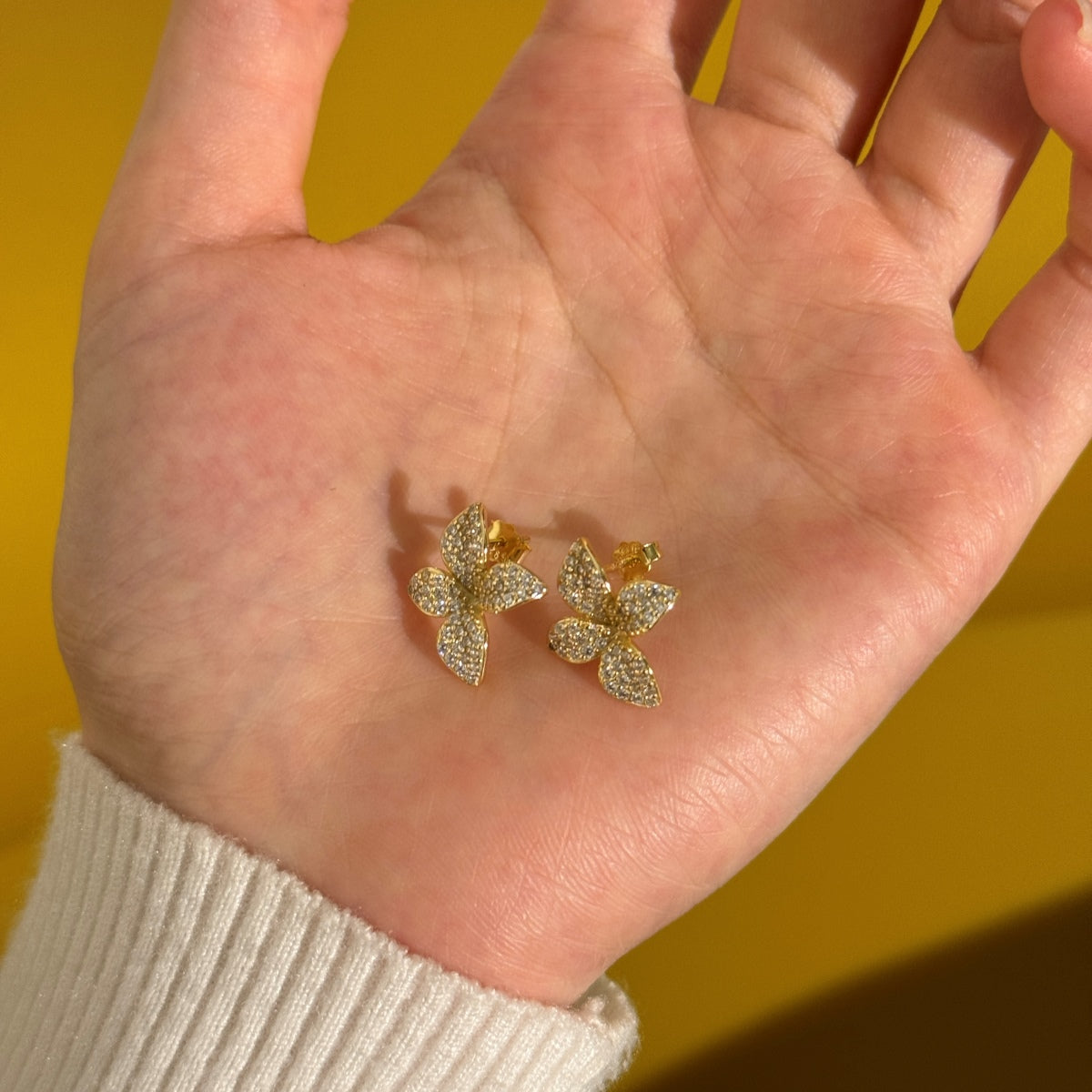 Pavé Petal Earrings