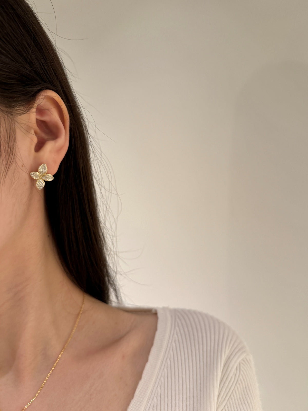 Pavé Petal Earrings