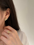 Pavé Petal Earrings