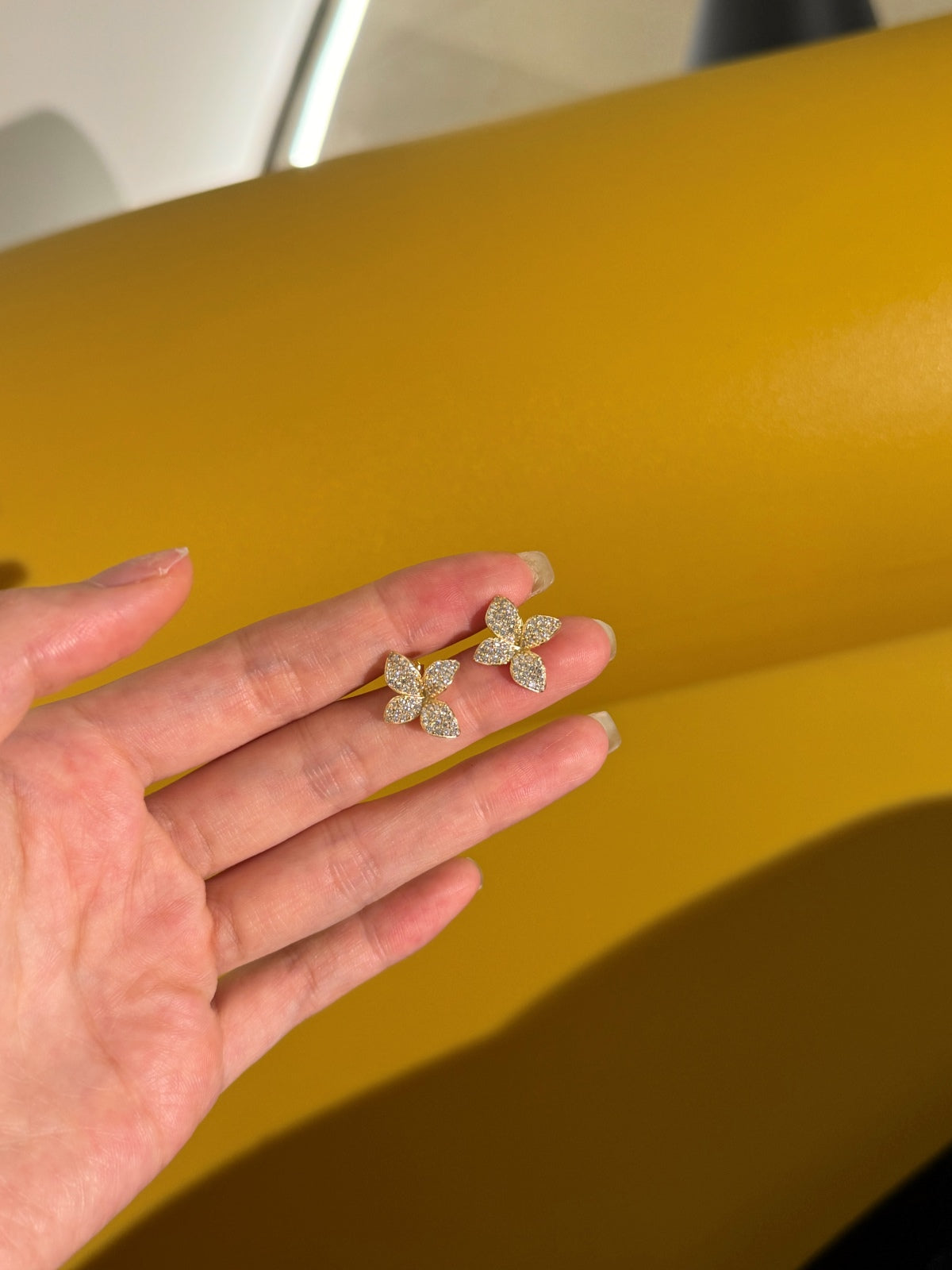 Pavé Petal Earrings