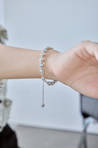 Velvet Silver Bead Bracelet  (8mm)