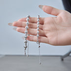 Velvet Silver Bead Bracelet  (6mm)