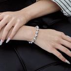 Velvet Silver Bead Bracelet  (8mm)