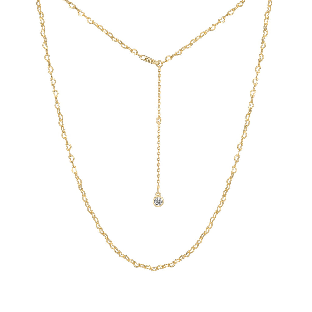 Embossed Heart Chain Necklace