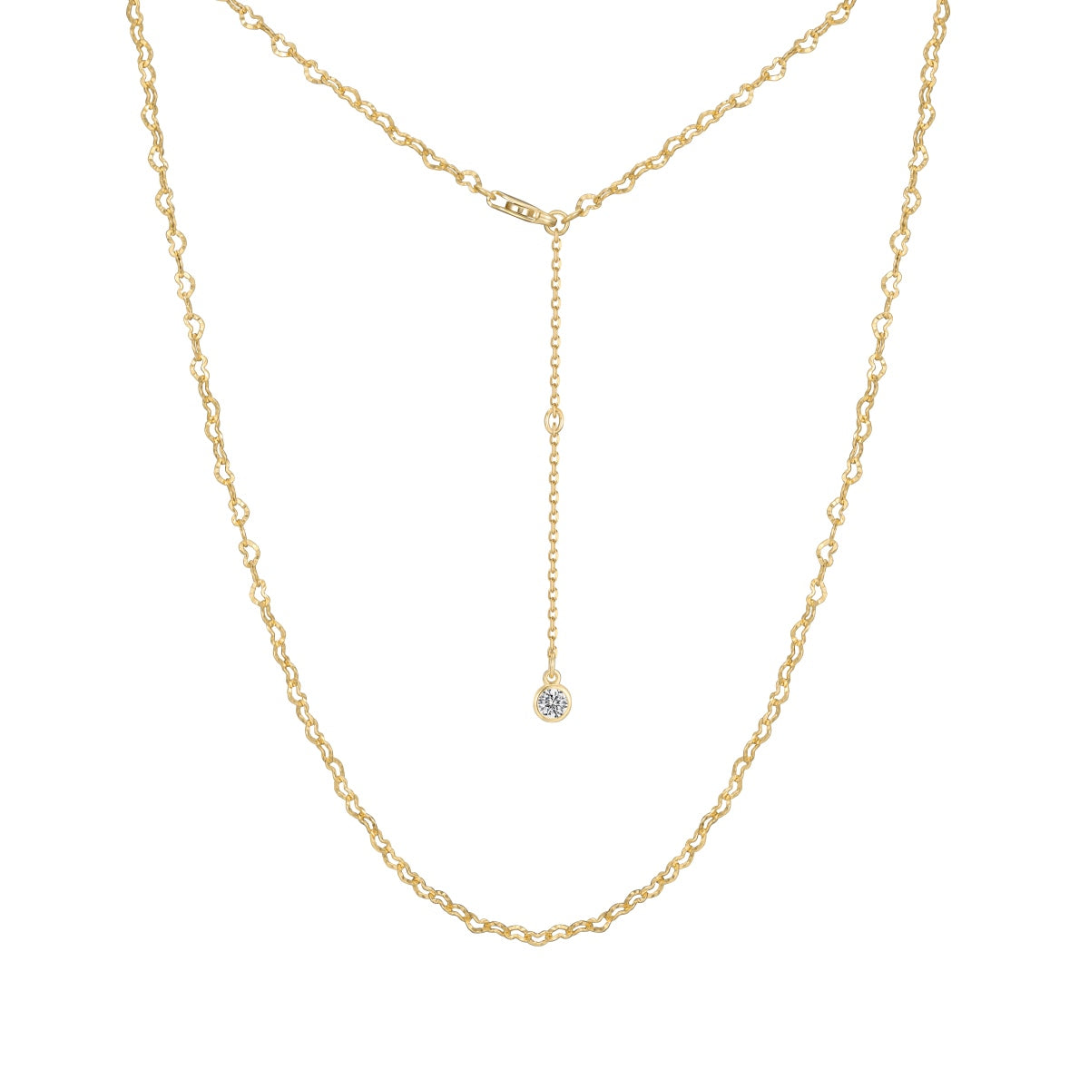 Embossed Heart Chain Necklace