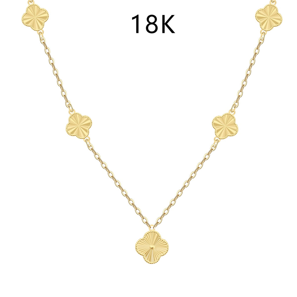Charm Clover Station Necklace