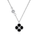 Onyx Petal Rhodium Set