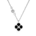 Onyx Petal Rhodium Set