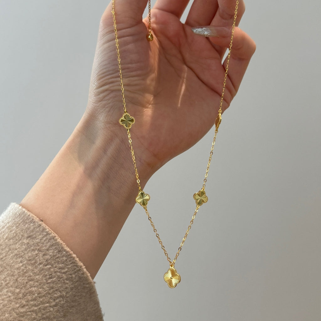 Charm Clover Station Necklace