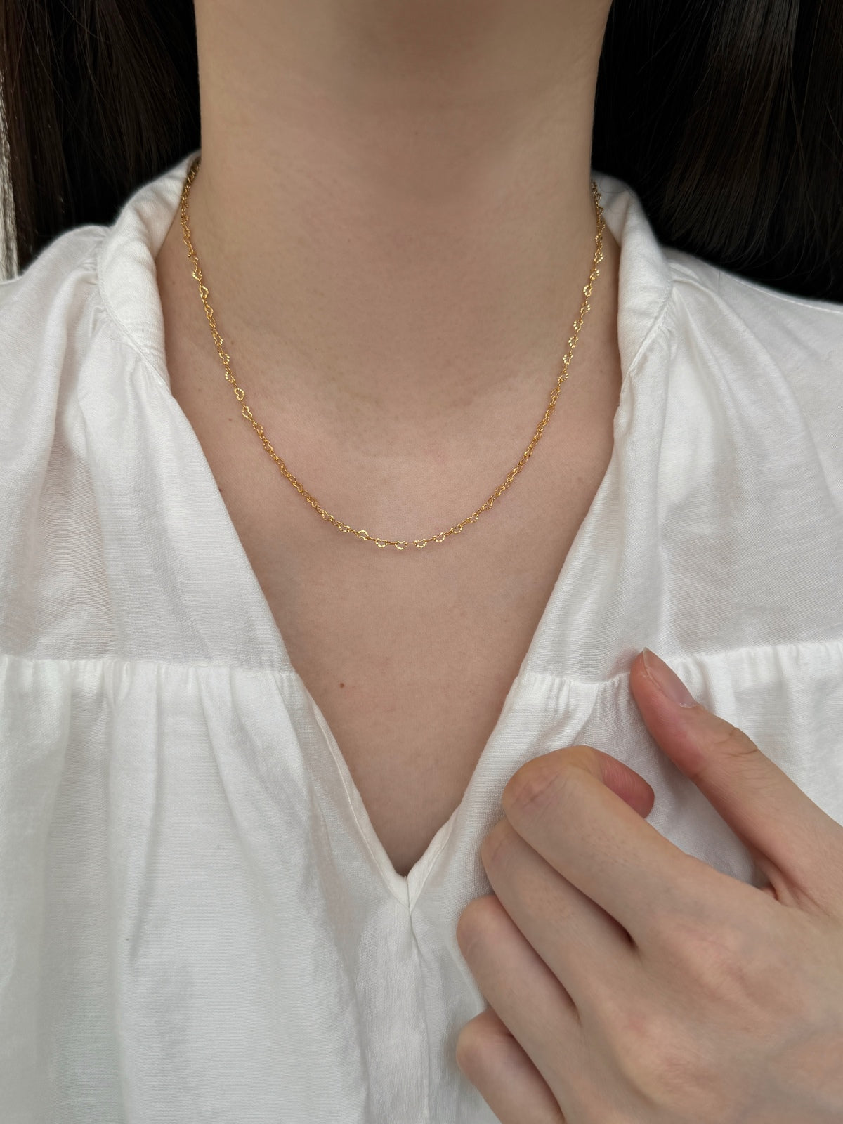 Embossed Heart Chain Necklace