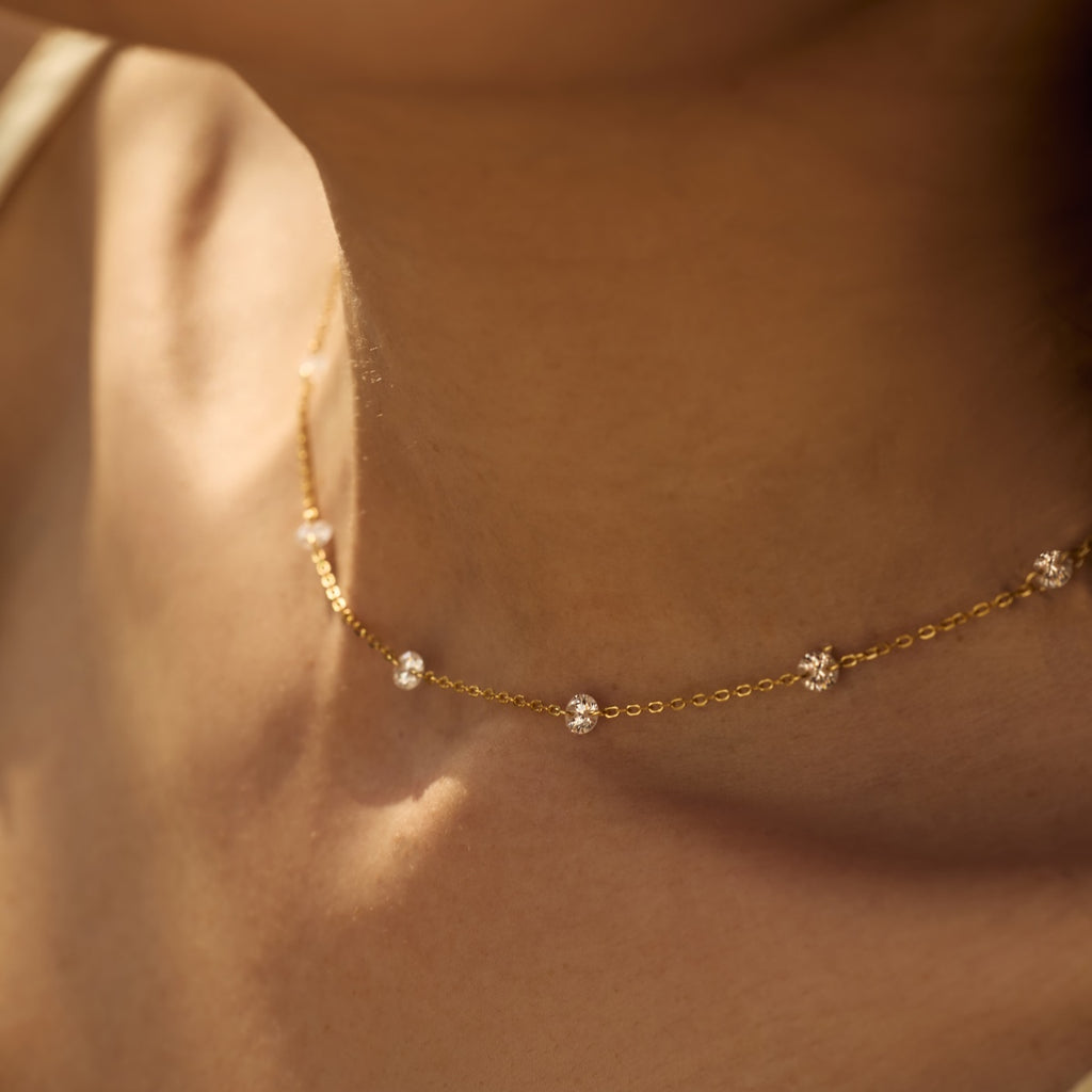 Alura Zircon Station Necklace