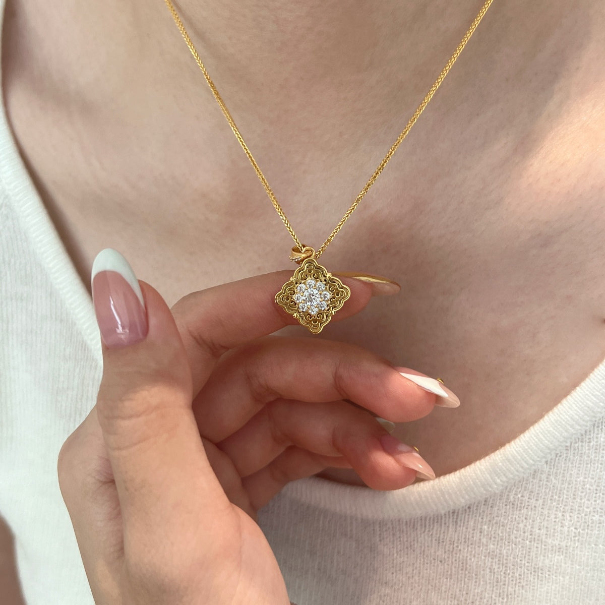 Aurelia Diamond Bloom Necklace