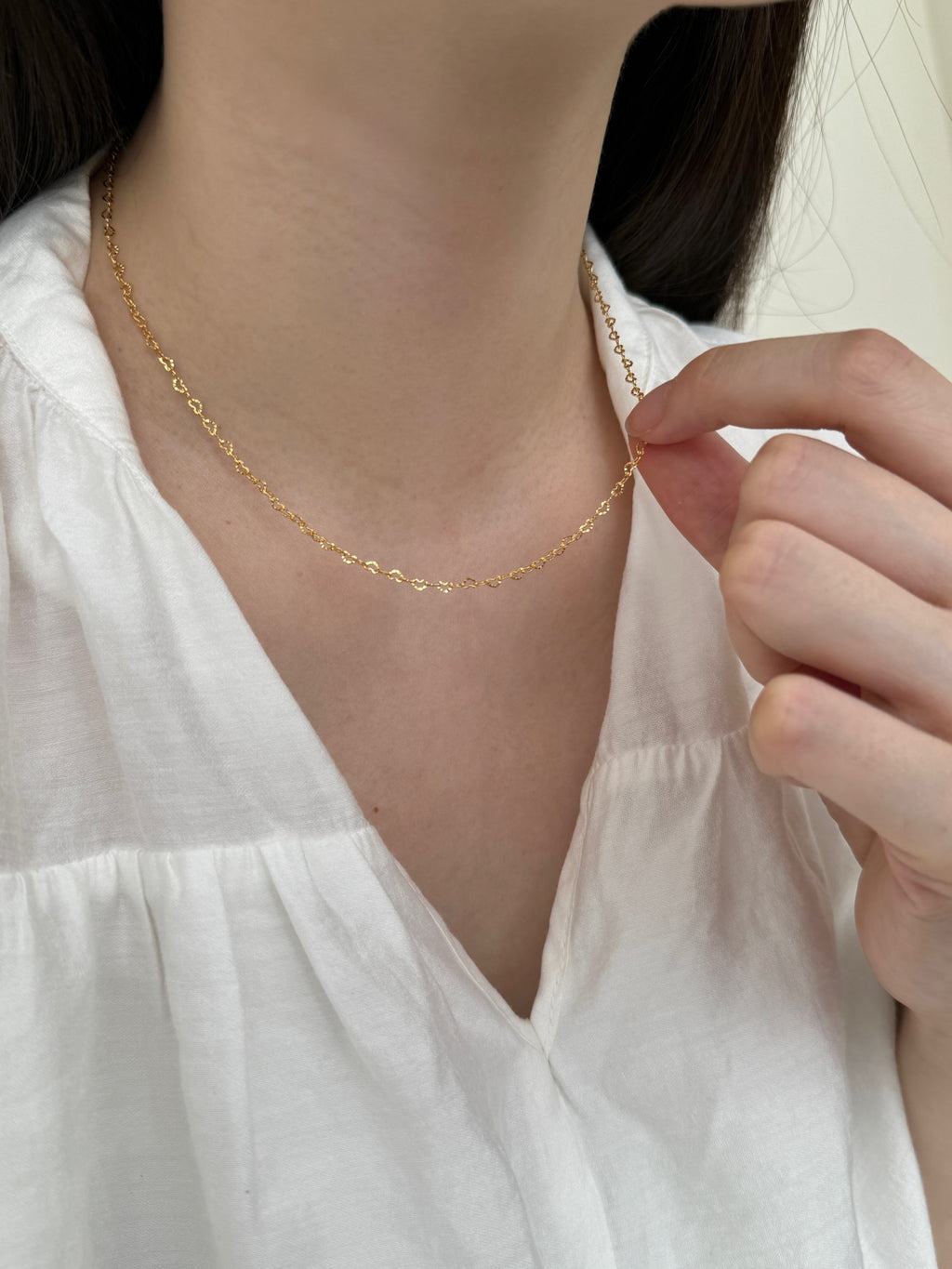 Embossed Heart Chain Necklace