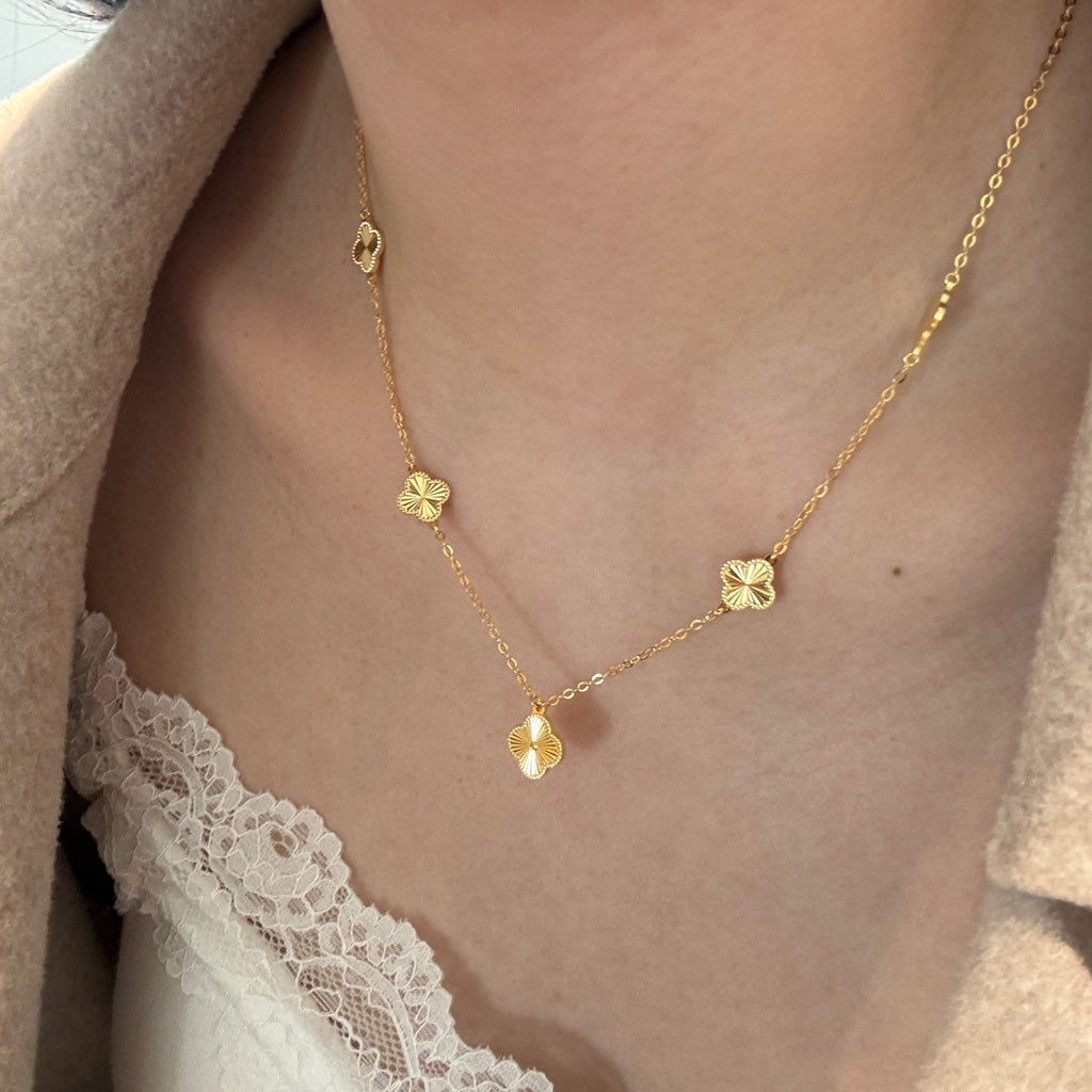 Charm Clover Station Necklace