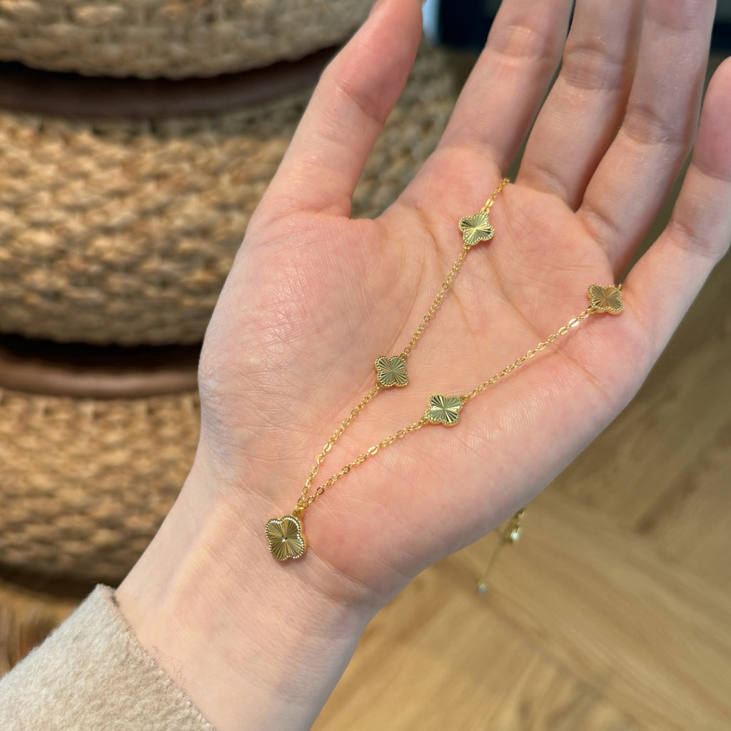 Charm Clover Station Necklace