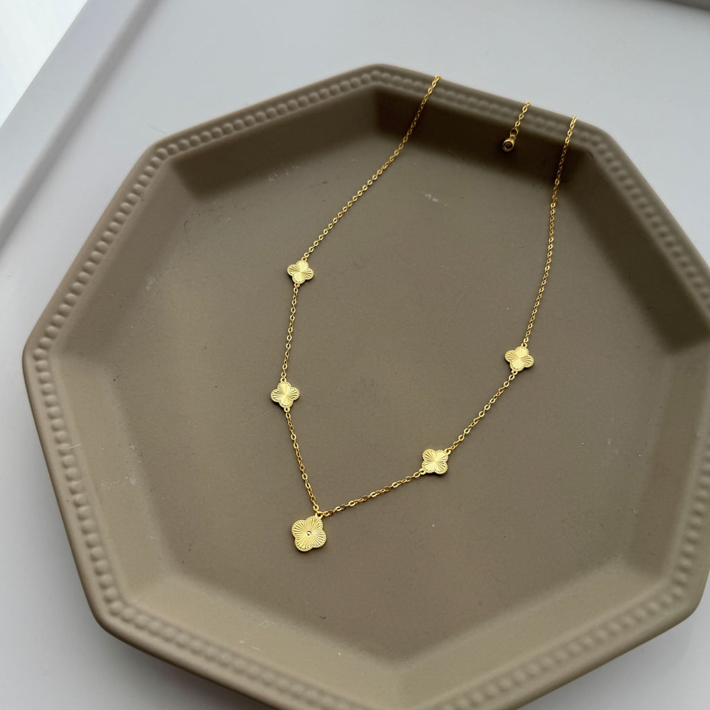 Charm Clover Station Necklace