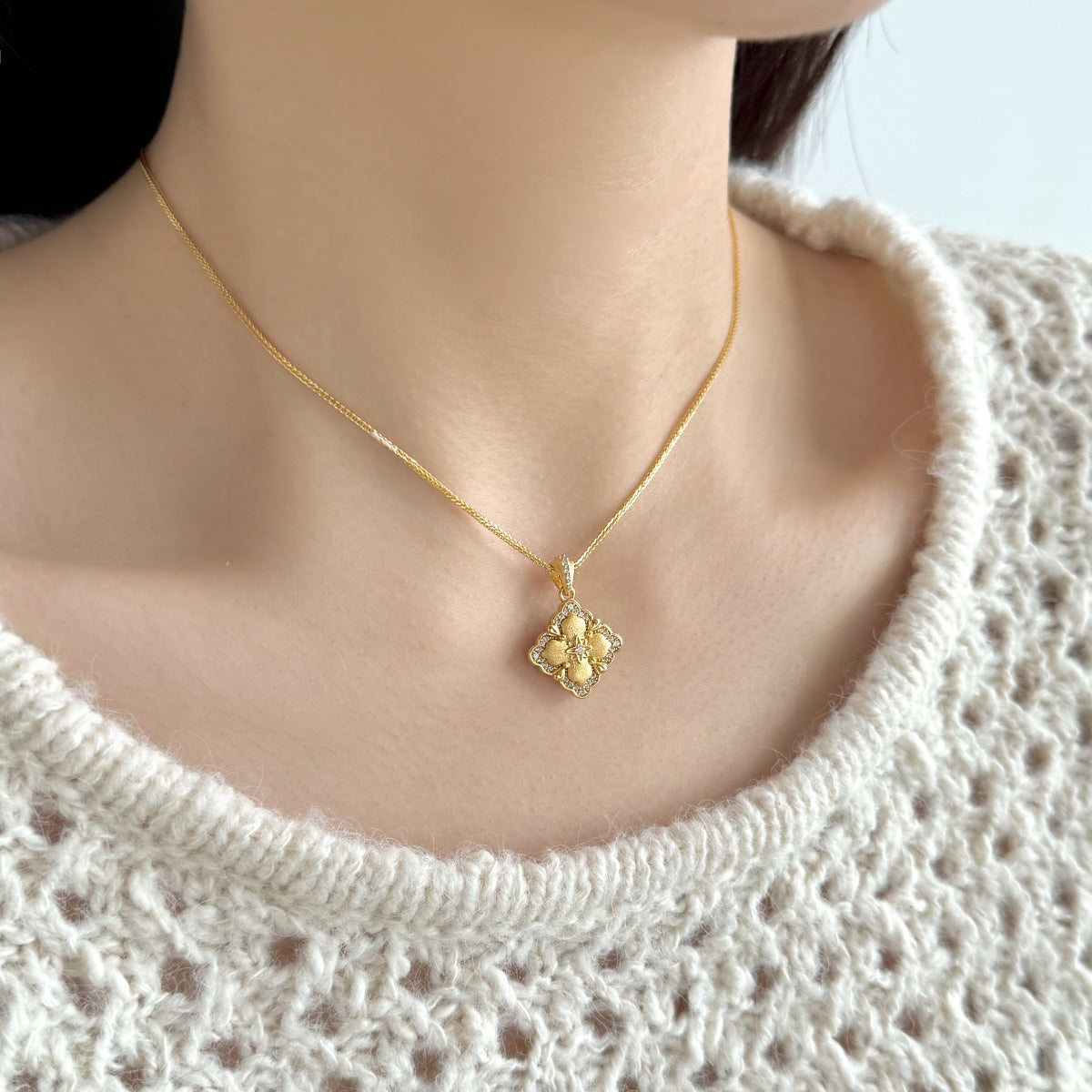 Aurelia Diamond Bloom Necklace