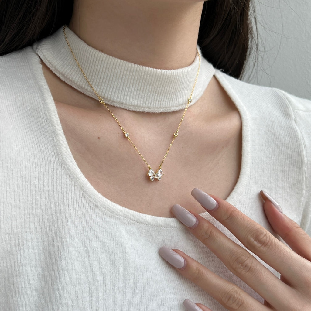 Sparkly Bow Necklace