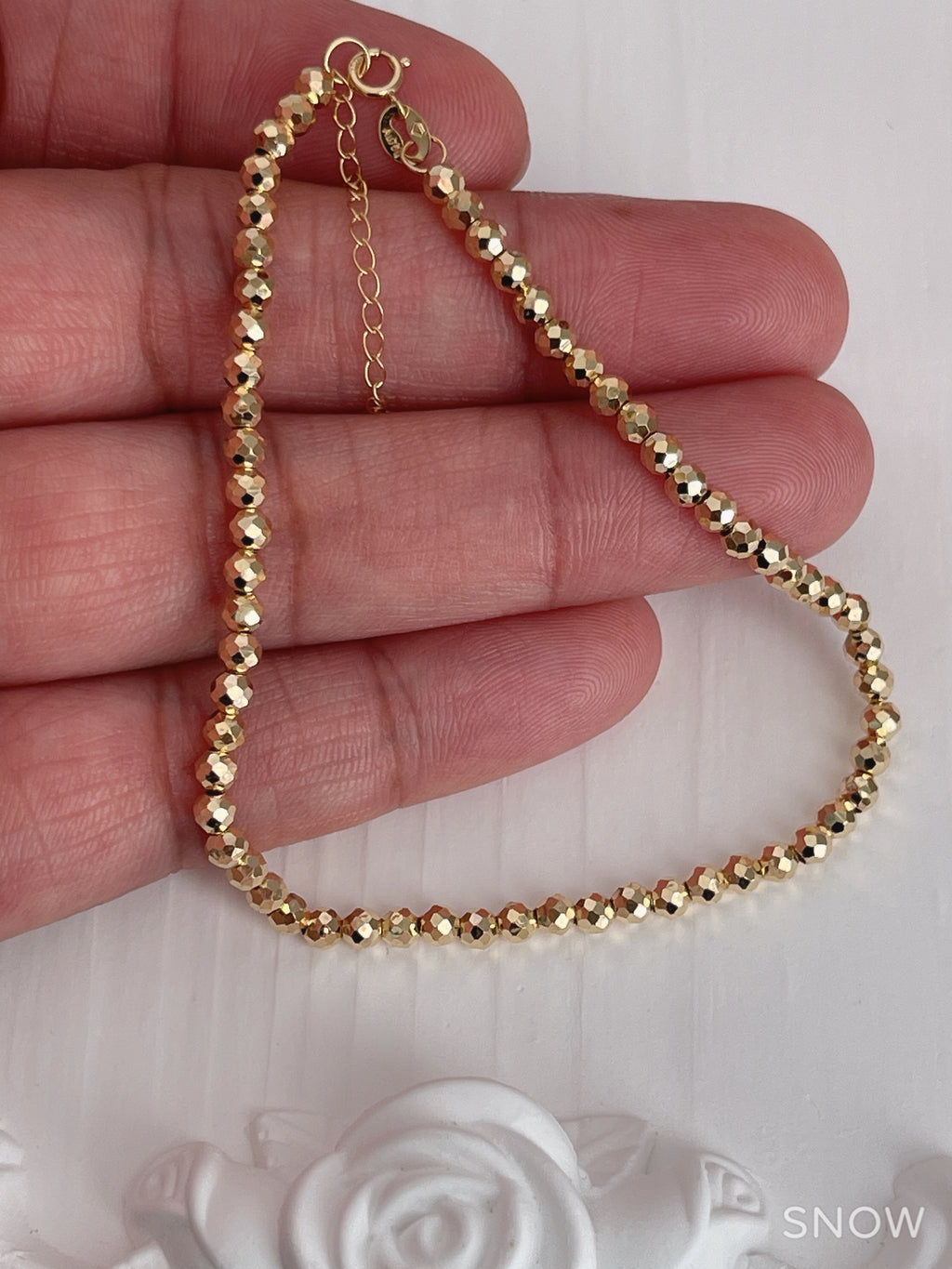 Diamond Cut Bead Bracelet (Small)