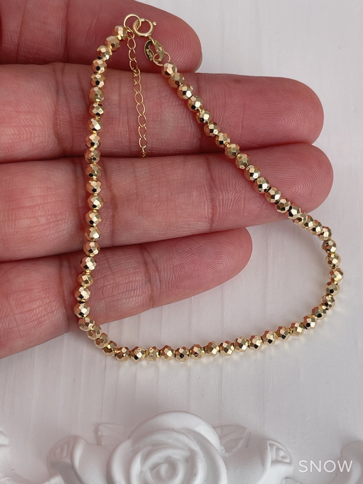 Diamond Cut Bead Bracelet (Small)