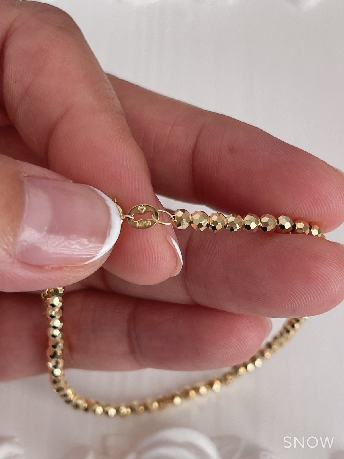 Diamond Cut Bead Bracelet (Small)