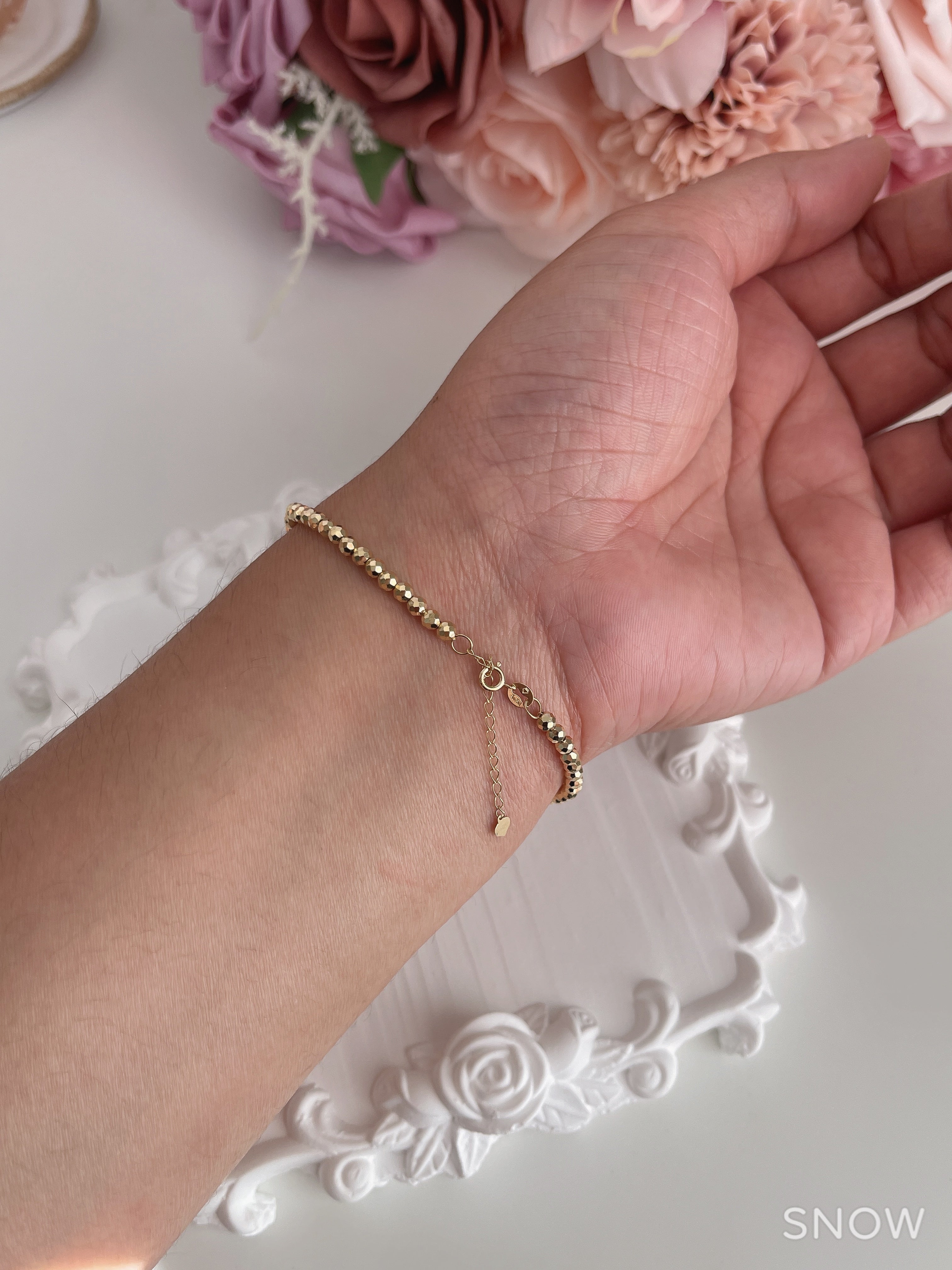 Diamond Cut Bead Bracelet (Small)
