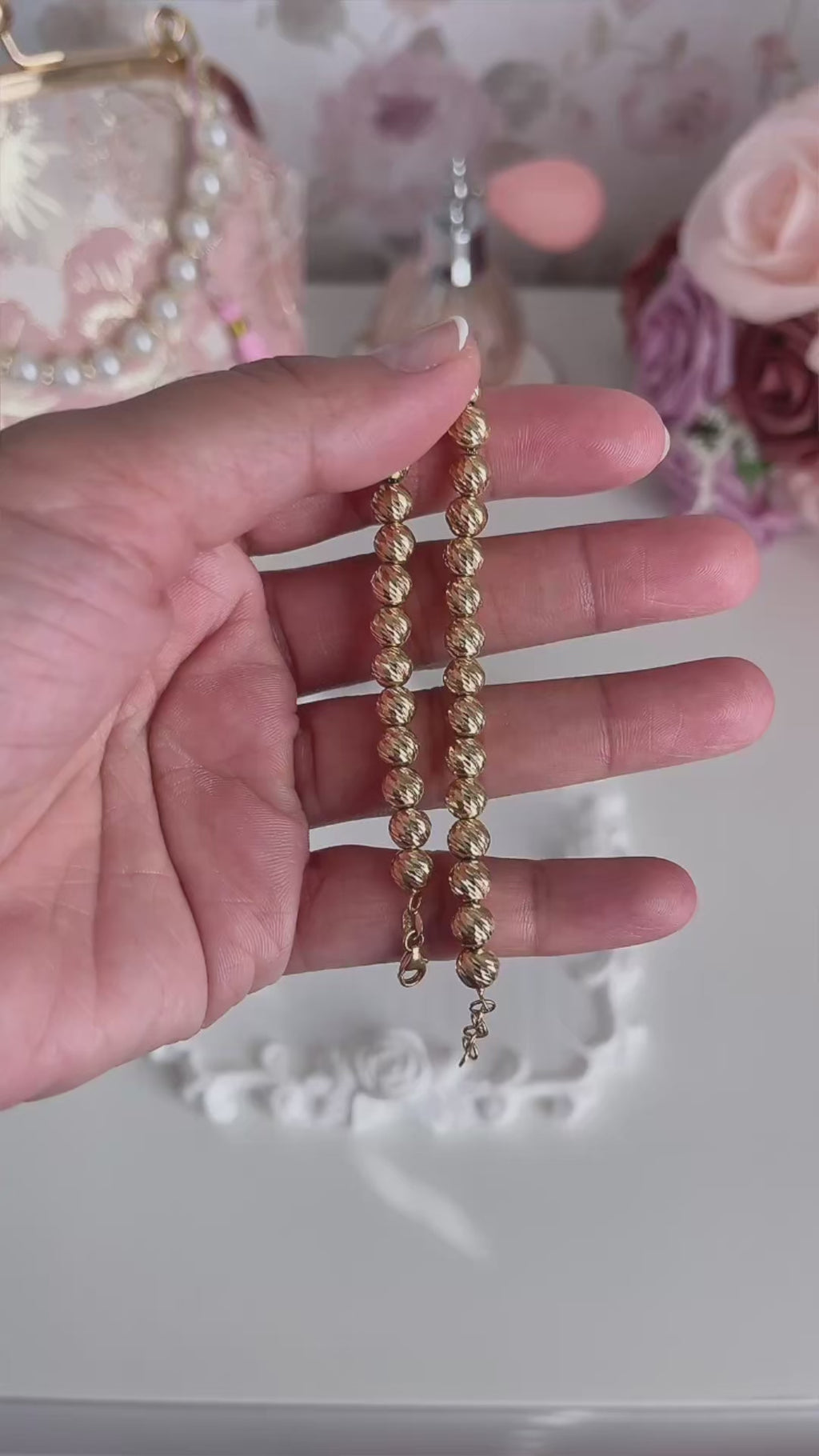 Diamond-Cut Bead Bracelet